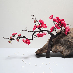 Open image in slideshow, Cherry Red Plum Blossom Silk Artificial Flowers
